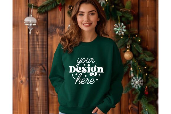 Christmas Forest Green Shirt Mockup 1: Graphics & Product Mockups