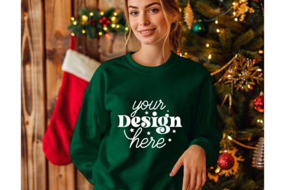 Christmas Forest Green Shirt Mockup 12: Graphics & Product Mockups