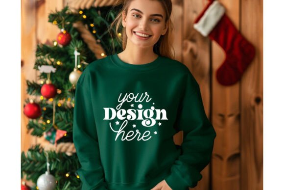 Christmas Forest Green Shirt Mockup 14: Graphics & Product Mockups