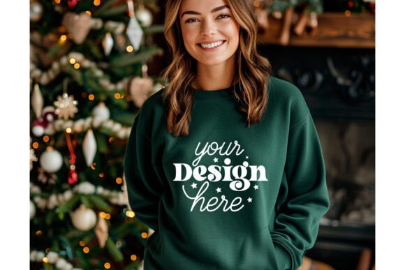 Christmas Forest Green Shirt Mockup 21: Graphics & Product Mockups