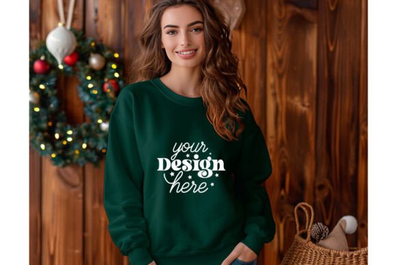 Christmas Forest Green Shirt Mockup 4: Graphics & Product Mockups