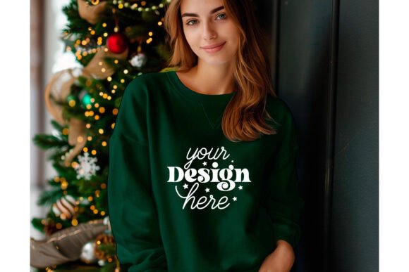 Christmas Forest Green Shirt Mockup 62: Graphics & Product Mockups