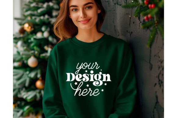 Christmas Forest Green Shirt Mockup 63: Graphics & Mockups