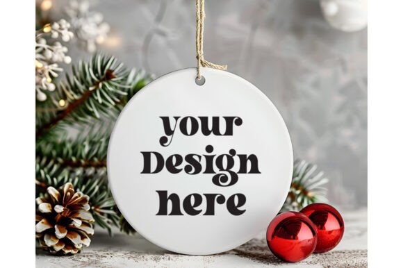 Christmas Ornament Round Sing Mockup 34: Graphics & Product Mockups