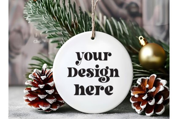 Christmas Ornament Round Sing Mockup 4: Graphics & Product Mockups