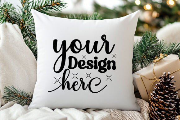 Christmas Pillow Mockup 214: Essential Graphics for Product Mockups