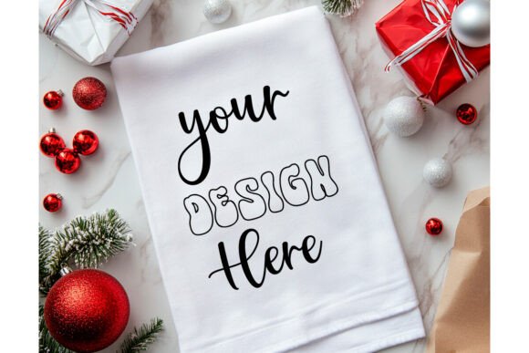 Christmas Towel Mockup 67: Essential Graphics & Product Mockups