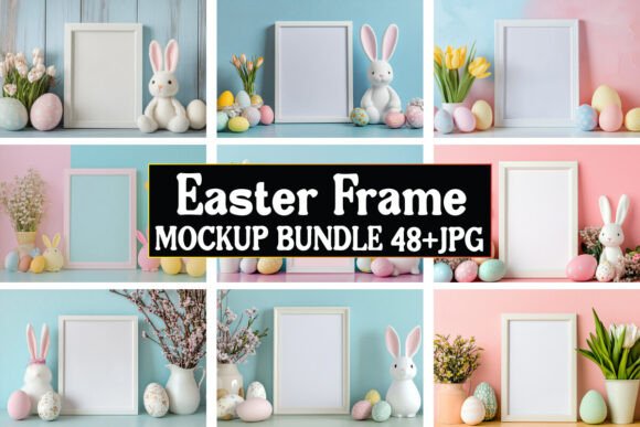 Easter Frame Mockup Bundle 01: Graphics & Product Mockups