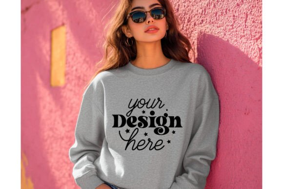 Gildan 18000 Ash Mockup 4: Premium Graphics for Product Mockups