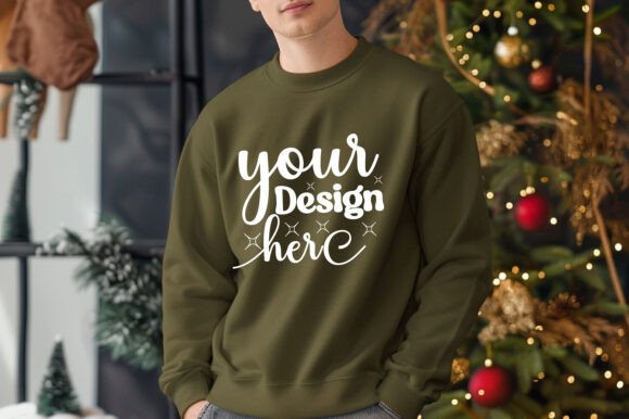 Gildan 18000 Christmas Men Mockup 101: Graphics & Product Mockups