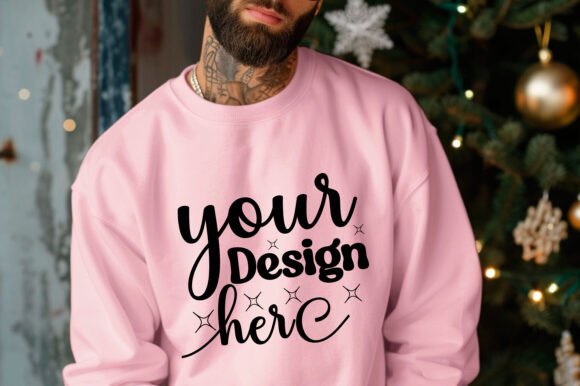 Gildan 18000 Christmas Men Mockup: Top Graphics & Product Mockups