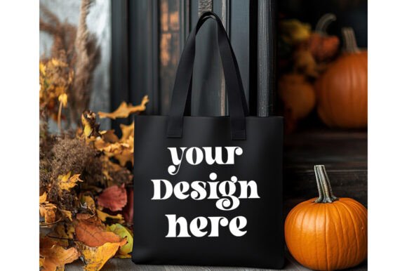 Halloween Black Tote Bag Mockup 16: Essential Graphics