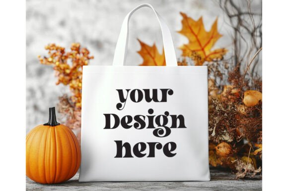 Halloween White Tote Bag Mockup 10: Graphics & Product Mockups