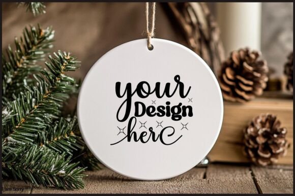 Round Christmas Ornament Mockup 101: Graphics & Product Mockups