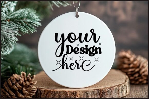 Round Christmas Ornament Mockup 130: Graphics & Product Mockups