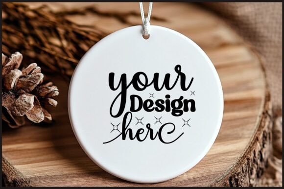 Round Christmas Ornament Mockup 137: Graphics for Product Mockups