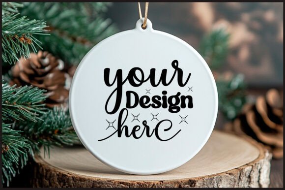 Round Christmas Ornament Mockup 94: Graphics for Product Mockups
