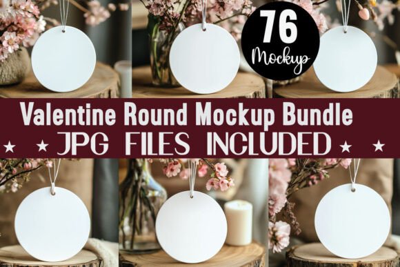 Valentine Round Sign Mockup Bundle: Graphics & Product Mockups